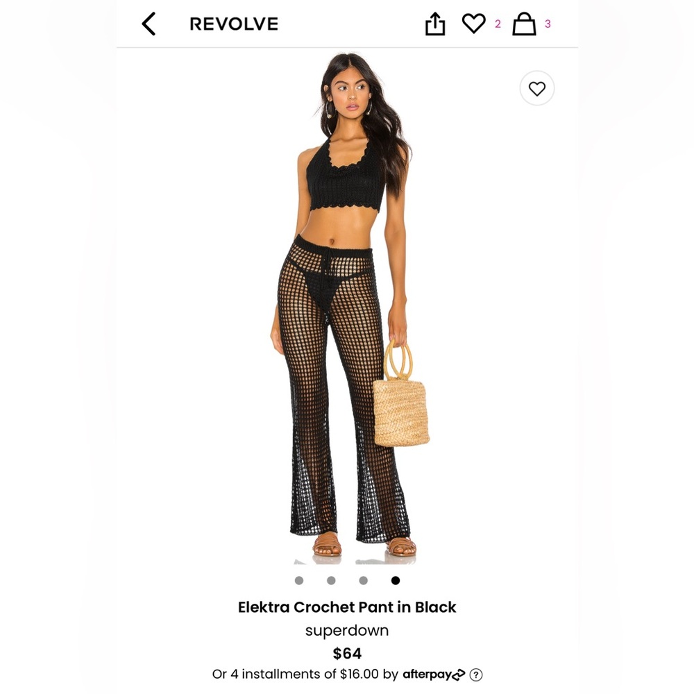 Superdown Elektra Crochet Pant in Black